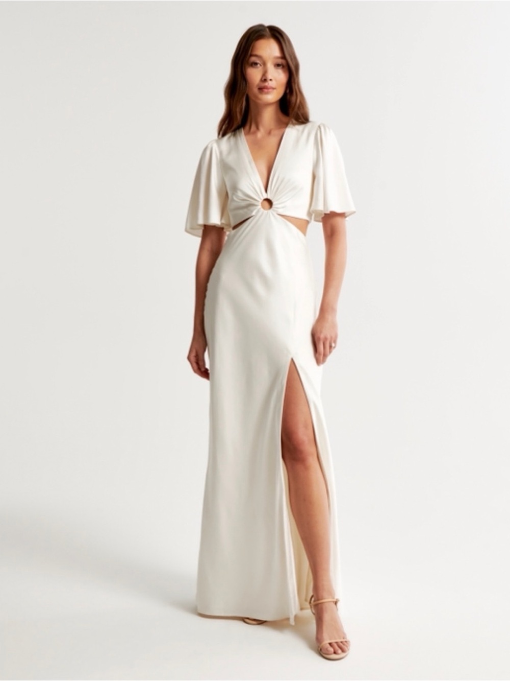 Abercrombie & Fitch Cream Maxi Dress